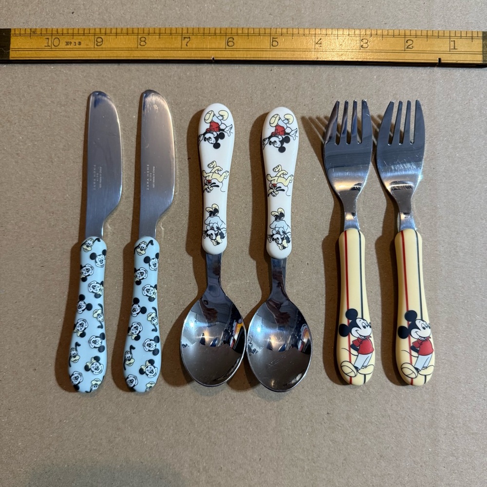 Zara Home Children’s Disney Mickey Mouse stainless steel flatware utensil sets